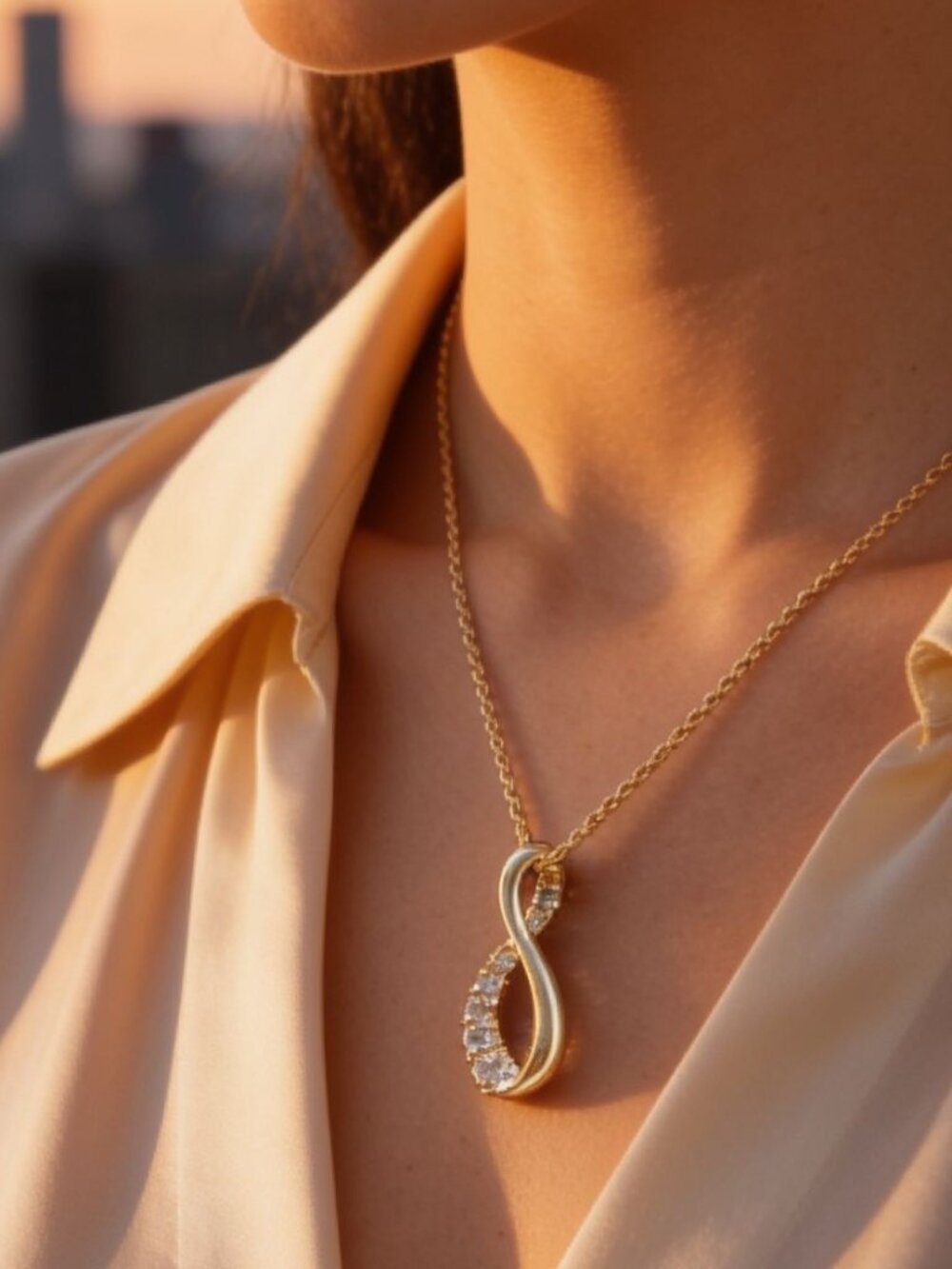 Vintage Avon Elegant Clear Chrystals Studded Silver Swirl Design Necklace.
